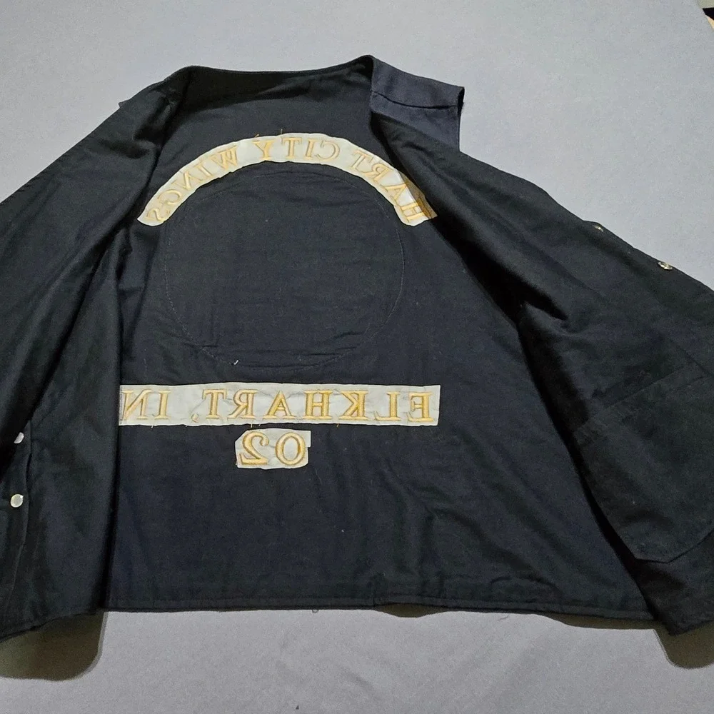 GWRRA Hart City Wings Motorcycle Vest Men XL Black Canvas Embroidered Patches